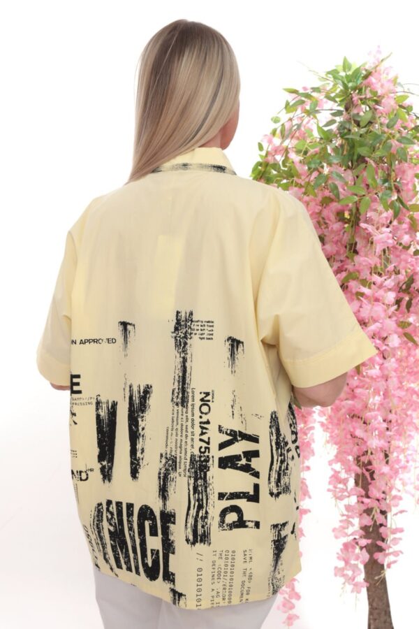 Wholesale Urban Graphic Print Poplin Shirt