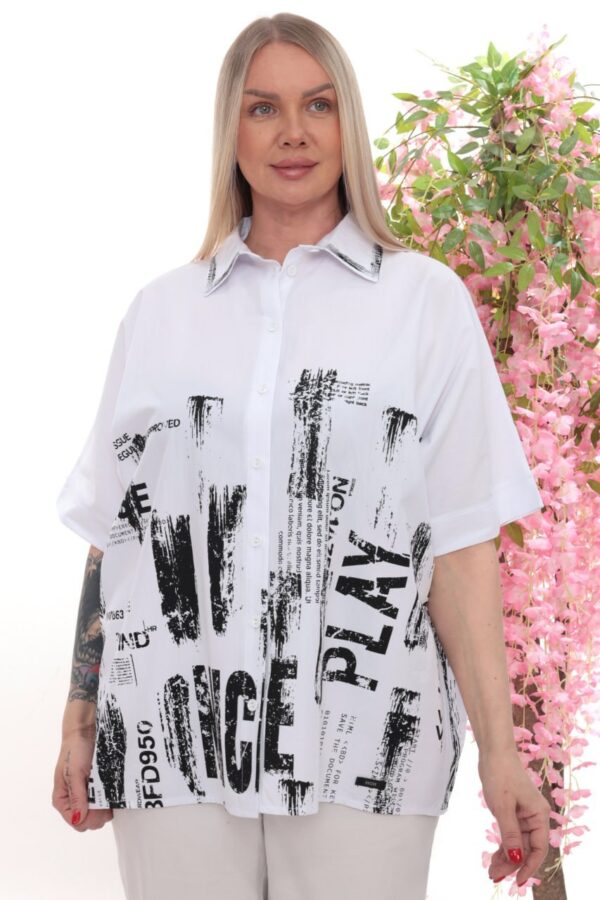 Wholesale Urban Graphic Print Poplin Shirt
