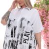 Wholesale Urban Graphic Print Poplin Shirt