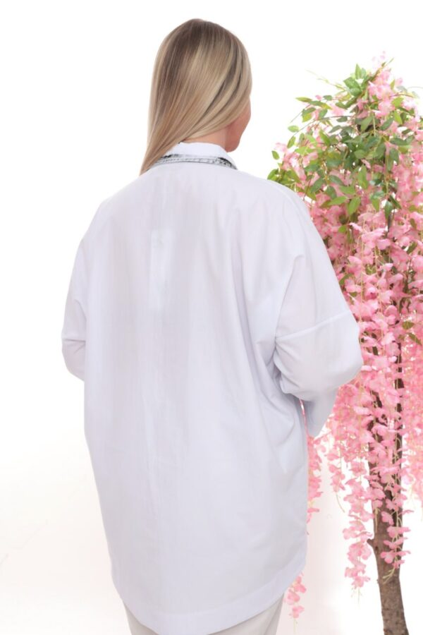 Abstract Graphic Print Oversized Tunic Shirt