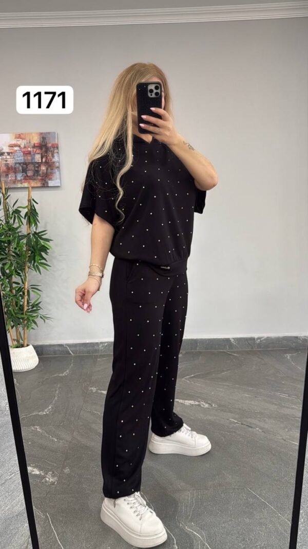 Studded Knit Short-Sleeve Loungewear Set