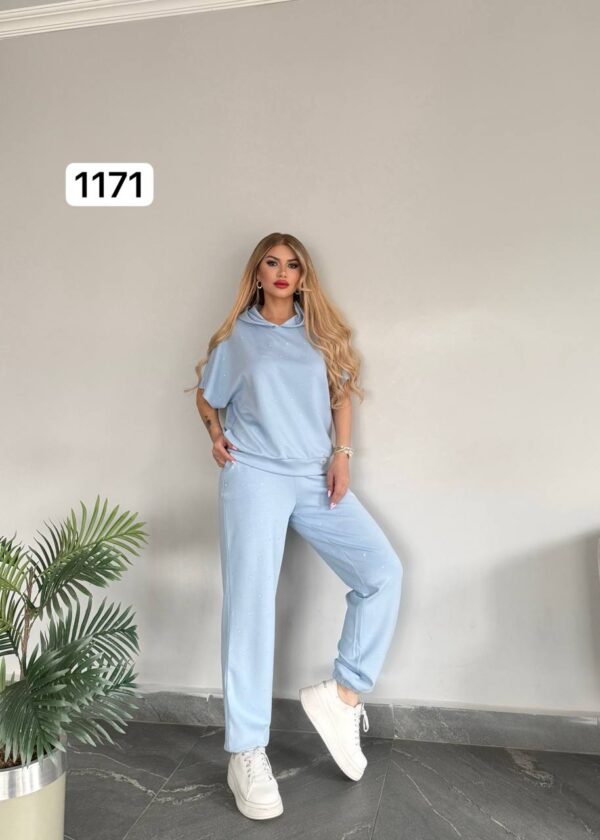 Studded Knit Short-Sleeve Loungewear Set