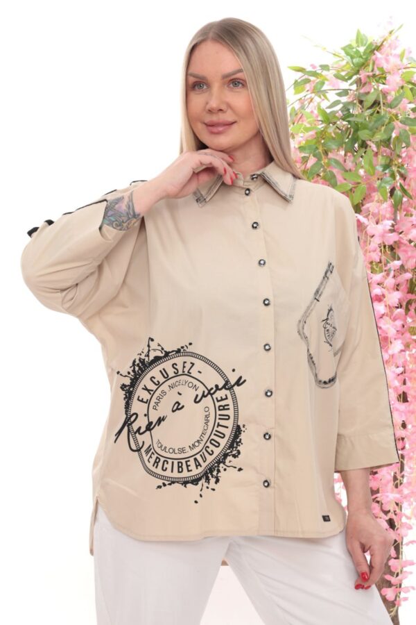 Wholesale Graphic Print Statement Tunic Shirt