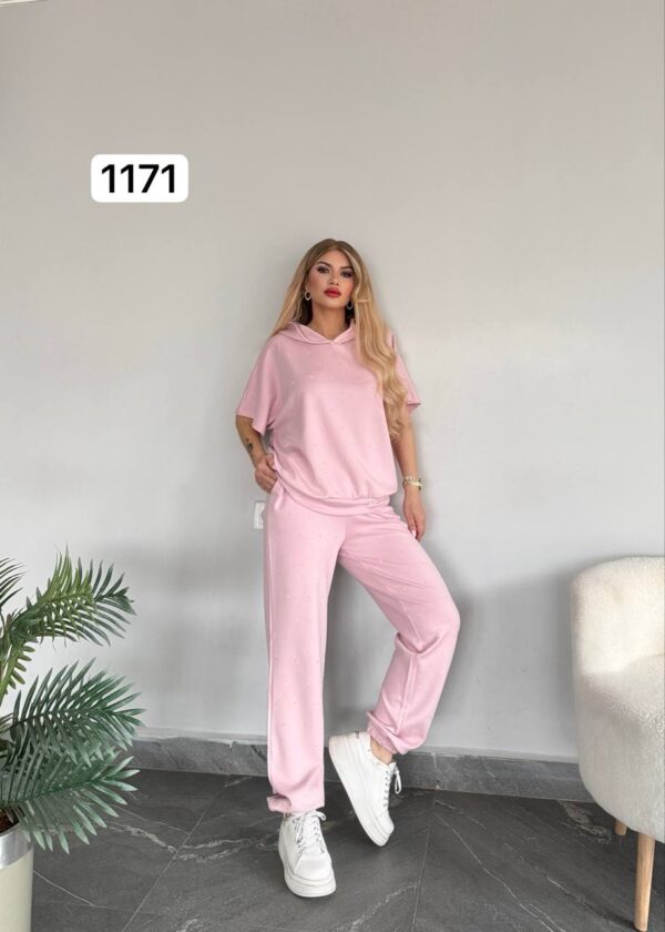 Studded Knit Short-Sleeve Loungewear Set