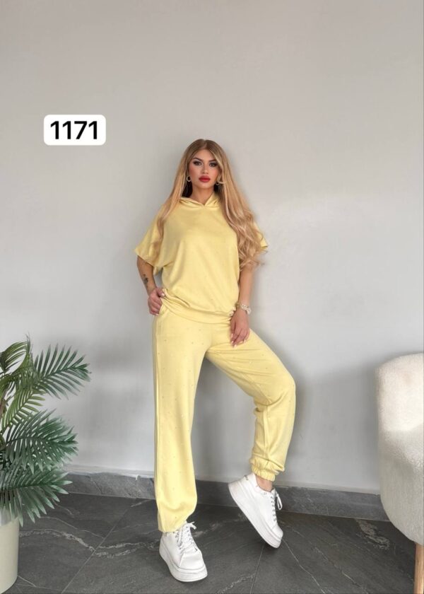 Studded Knit Short-Sleeve Loungewear Set