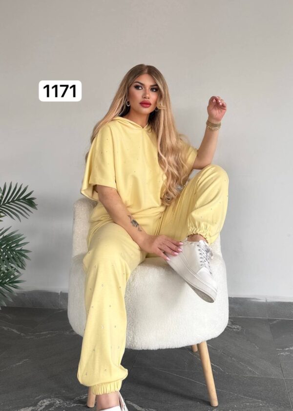 Studded Knit Short-Sleeve Loungewear Set