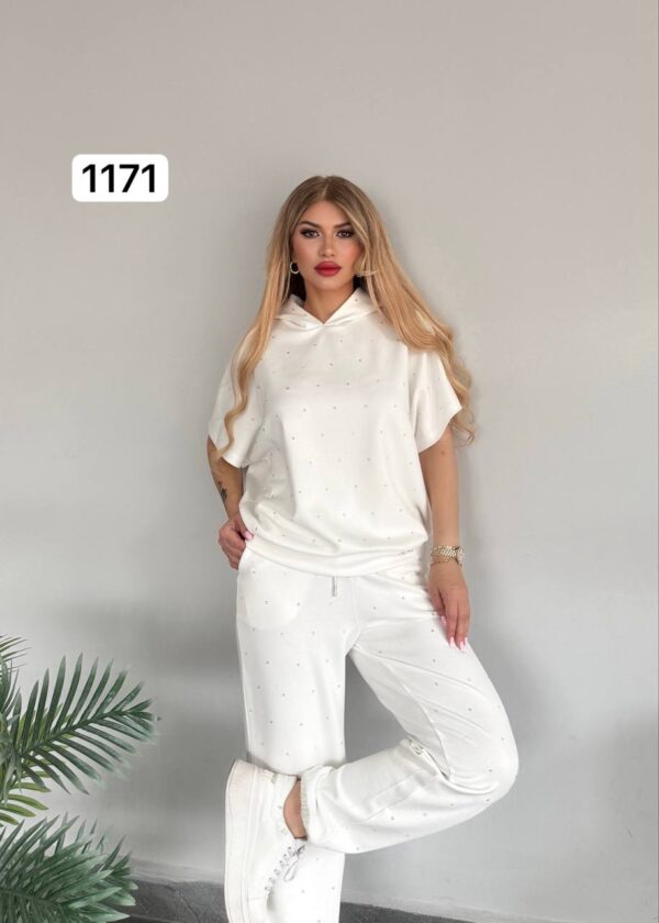 Studded Knit Short-Sleeve Loungewear Set