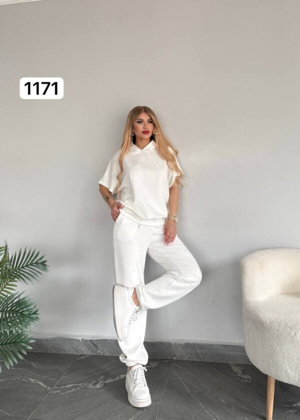 Studded Knit Short-Sleeve Loungewear Set