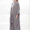 Textured Cascade Lapel Long Cardigan