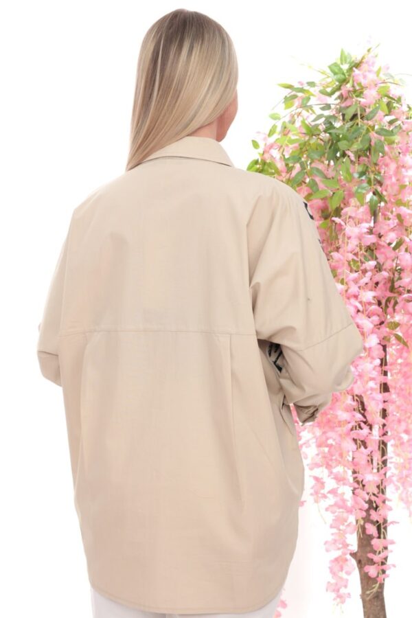 Oversized Graphic Print Poplin Shirt