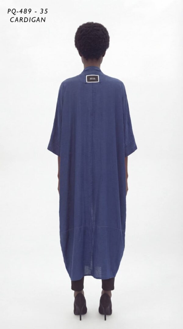 Textured Cascade Lapel Long Cardigan