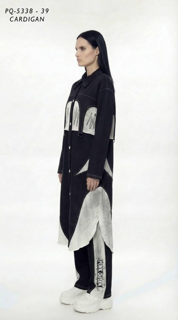 Avant-Garde Contrast Stitch Cardigan