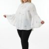 Wholesale Floral Embroidered Bell Sleeve Shirt