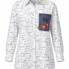 file_3536.jpg Script Print Tunic with Embroidered Denim Pocket