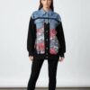 Wholesale Embellished Mixed-Media Denim Jacket