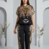 Wholesale Fierce Leopard Graphic Hooded Loungewear Set