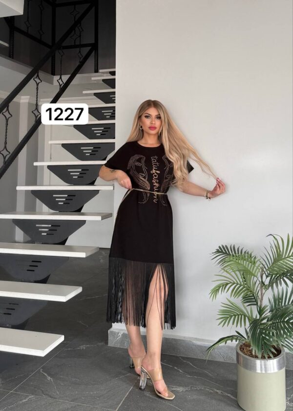 Wholesale Embellished Fringe Hem T-Shirt Dress