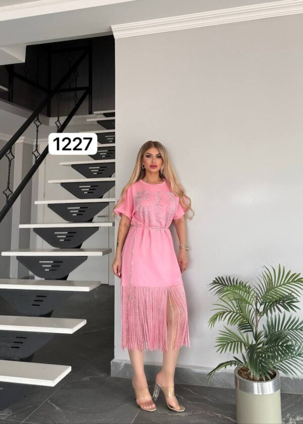 Wholesale Embellished Fringe Hem T-Shirt Dress