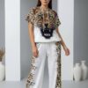 Wholesale Fierce Leopard Graphic Hooded Loungewear Set