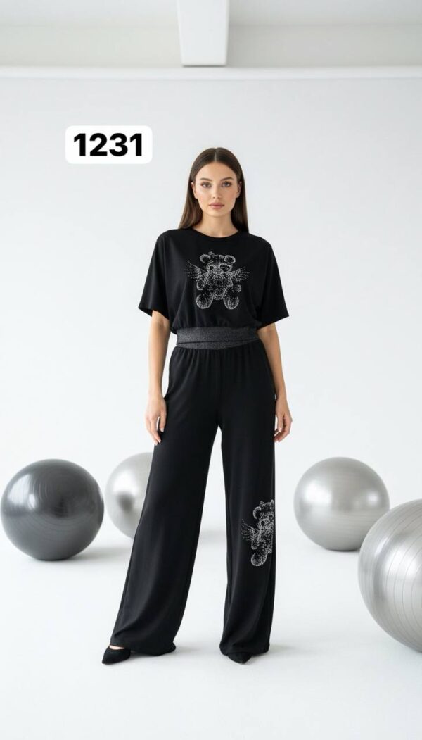 Wholesale Embellished Teddy Bear Loungewear Set