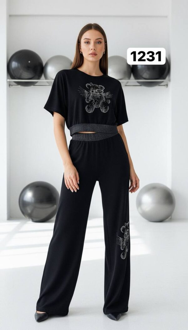 Wholesale Embellished Teddy Bear Loungewear Set