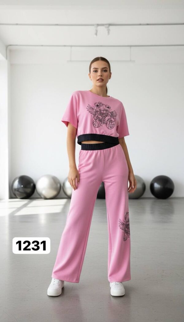 Wholesale Embellished Teddy Bear Loungewear Set