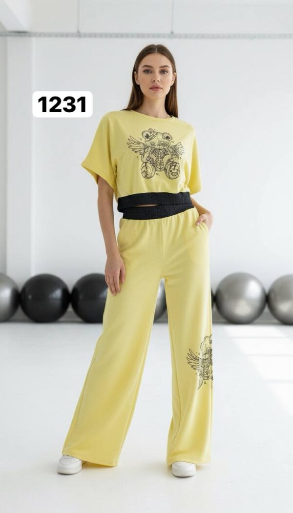 Wholesale Embellished Teddy Bear Loungewear Set