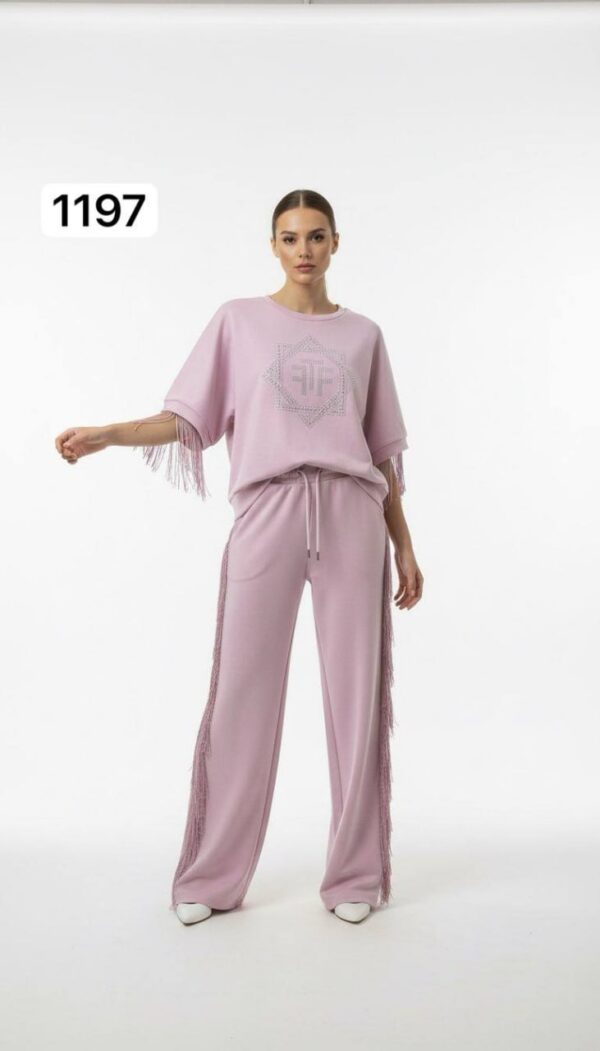 Embellished Fringe Detail Loungewear Set