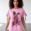 Wholesale Sequin Bunny Graphic T-Shirt Dress