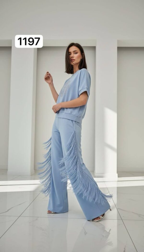 Embellished Fringe Detail Loungewear Set