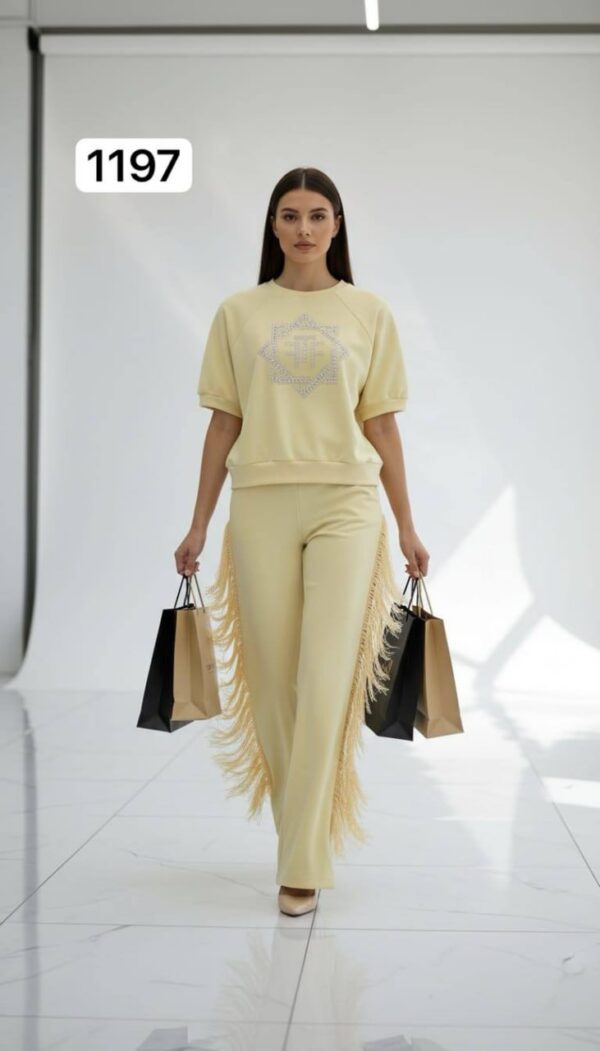 Embellished Fringe Detail Loungewear Set