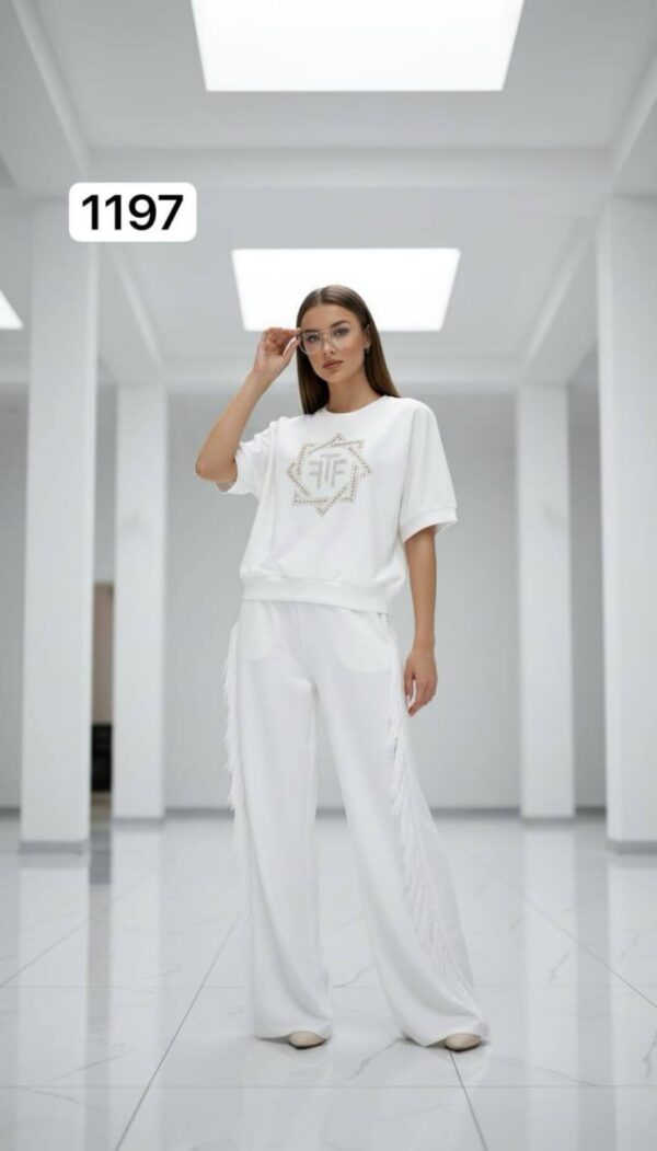 Embellished Fringe Detail Loungewear Set