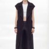Wholesale Textured Sleeveless Longline Cardigan