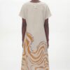 Artistic Wave Print Midi Dress