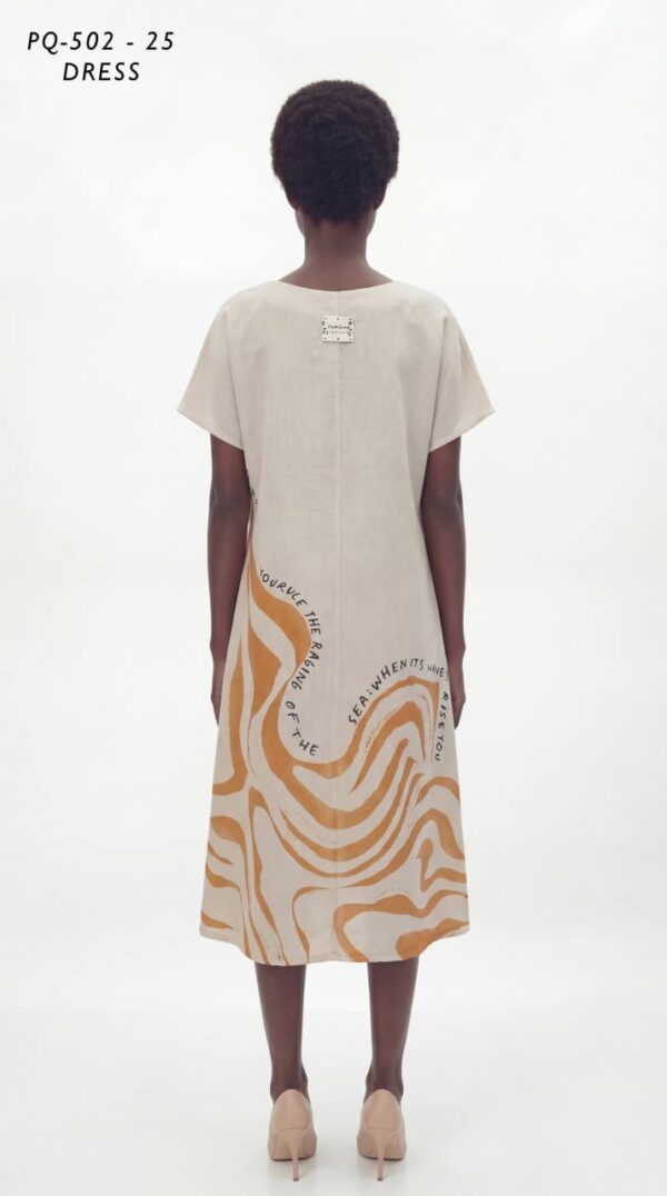 Artistic Wave Print Midi Dress