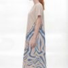 Artistic Wave Print Midi Dress