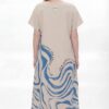 Artistic Wave Print Midi Dress
