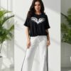 Embellished Wing Graphic Tee & Trouser Set