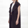 Wholesale Textured Sleeveless Longline Cardigan