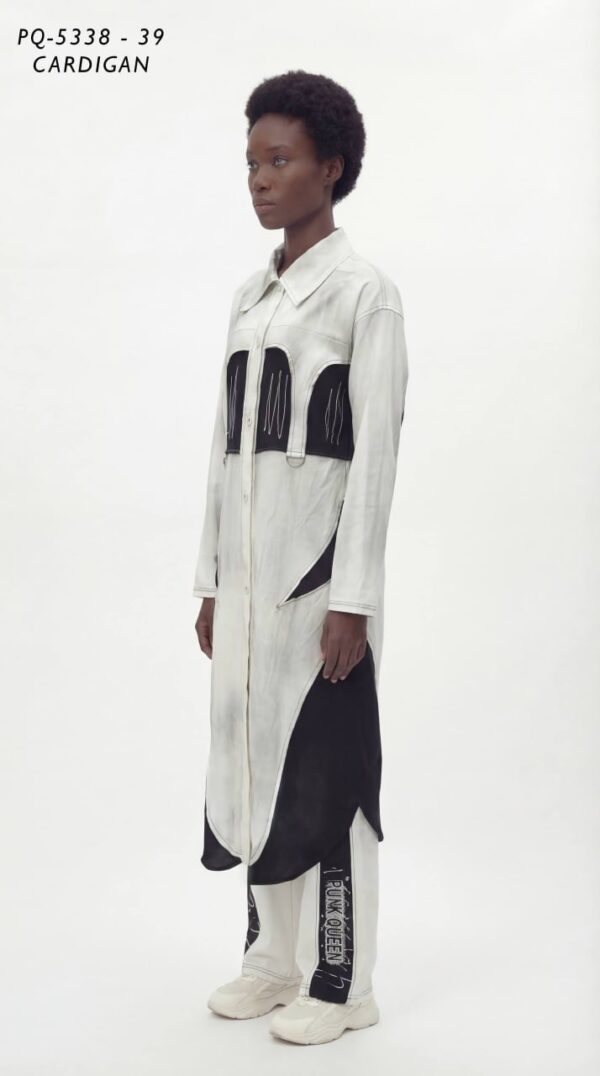 Avant-Garde Contrast Stitch Cardigan