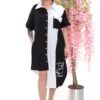 Wholesale Asymmetrical Color-Block Shirtdress