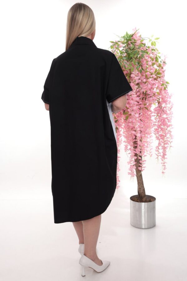 Asymmetric Color-Block Tunic Shirt