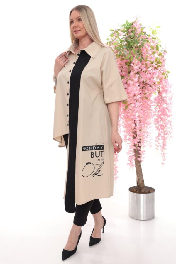 Asymmetric Color-Block Tunic Shirt