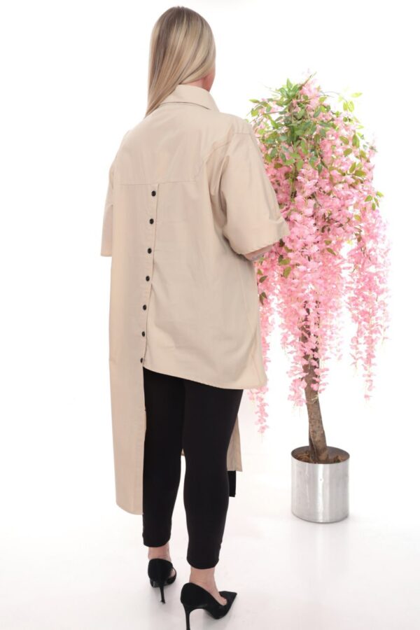 Asymmetric Color-Block Tunic Shirt