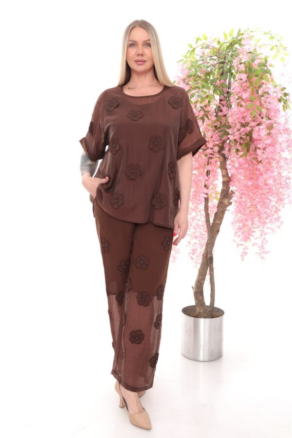 Floral Appliqué Two-Piece Lounge Set