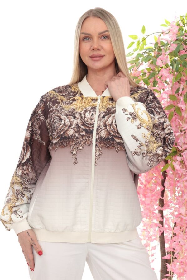 Printed Ombré Bomber Jacket