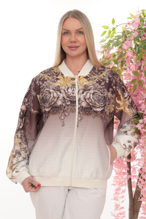 Printed Ombré Bomber Jacket