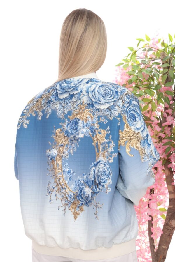 Printed Ombré Bomber Jacket