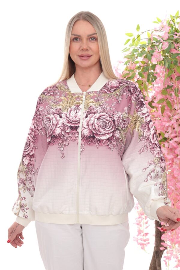 Printed Ombré Bomber Jacket