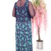 Floral Print Maxi Dress with Sheer Tie-Front Blouse Set
